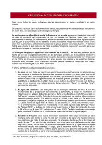 Cuaresma: actos, signos y programa