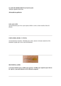 CLASES DE HERRAMIENTAS MANUALES