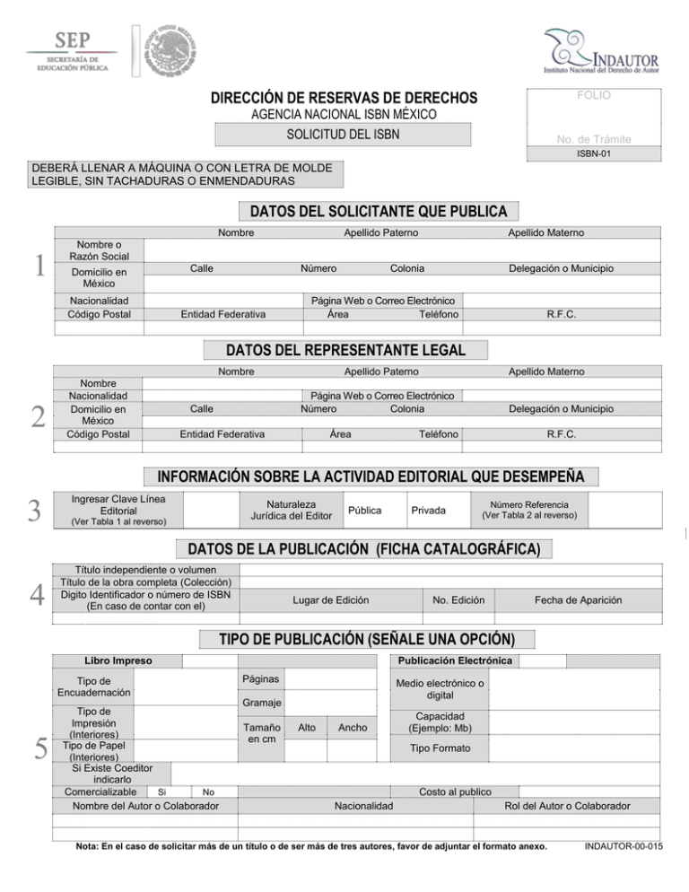 Descargar AQUÍ El Formato - Instituto Nacional Del Derecho De Autor