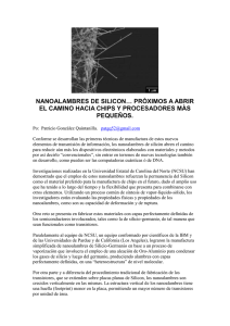nanoalambres de silicon… - ExtraTerra...Visiones del Futuro.