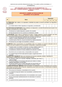 Encuesta Satisfacción Usuarios Servicio Gestión Presupuestaria