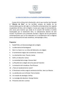 La idea de Dios en la filosofía contemporánea