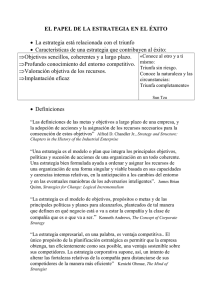 EL PAPEL DE LA ESTRATEGIA EN EL ÉXITO