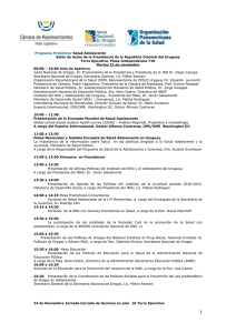 Programa Preliminar Salud Adolescente Salón de Actos de la