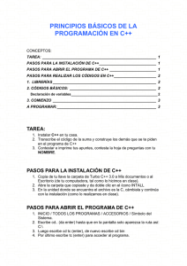 PRINCIPIOS BÁSICOS DE LA PROGRAMACIÓN EN C++