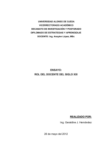 ensayo.Rol Del Docente Del Siglo XXI.