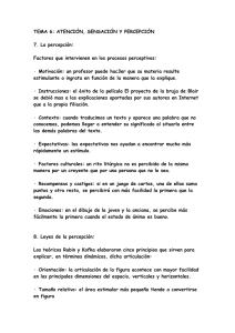TEMA 6: ATENCIÓN, SENSACIÓN Y PERCEPCIÓN