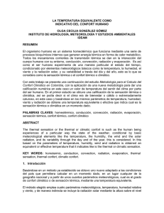 la temperatura equivalente como indicativo del confort humano