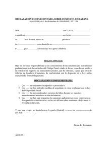 declaración complementaria sobre conducta ciudadana