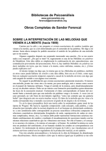 SOBRE LA INTERPRETACIÓN DE LAS MELODÍAS QUE VIENEN A