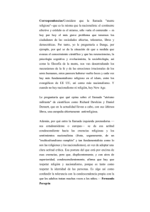 Correspondencias/Considero que la llamada "mente religiosa"-