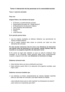 Tema 4: interacción de las personas en la comunidad escolar