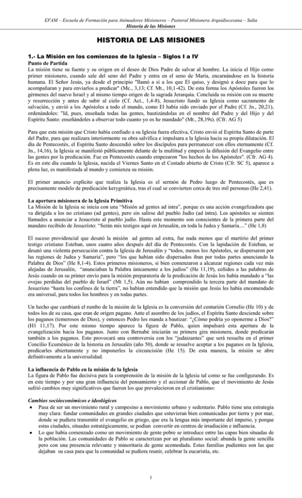 Historia De Las Misiones El Portal De Los Misioneros