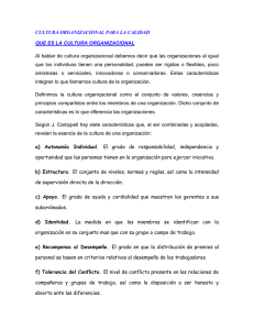 cultura organizacional para la calidad