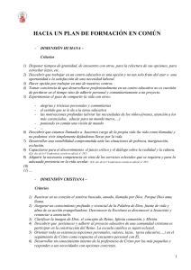 HACIA UN PLAN DE FORMACIÓN EN COMÚN