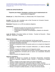 CURSO DE CAPACITACIÓN EN: - Universidad Católica de Córdoba