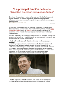 "La principal función de la alta dirección es crear