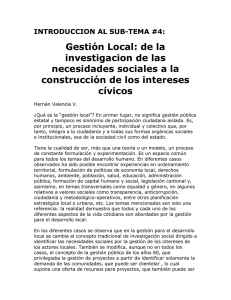 Gestión Local: de la investigacion de las necesidades sociales a la