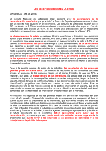 LOS BENEFICIOS RESISTEN LA CRISIS