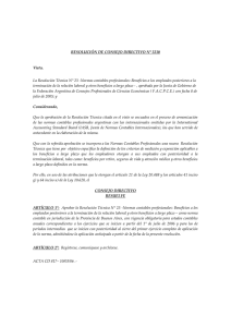 Aprobación Resolución Técnica N° 23 - Normas Contables