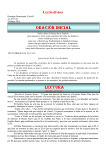 Lectio divina Pentecostés - Alianza en Jesús por María