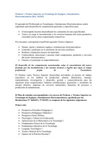 Profesor y Técnico Superior en Tecnología de Equipos e