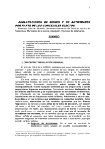 Declaraciones de Bienes y de actividades por parte de los