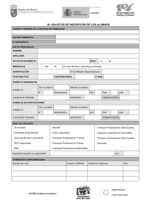 Solicitud de inscripción de los alumnos