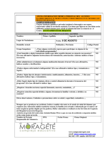 ficha informacion medica personal del alumno