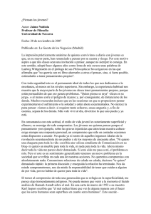 ¿Piensan los jóvenes? Autor: Jaime Nubiola Profesor de Filosofía