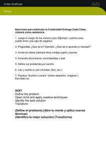 Ejercicios para estimular la Creatividad Entrega