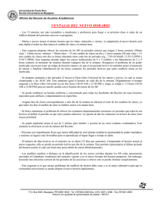 ventajas del nuevo horario - Recinto Universitario de Mayagüez