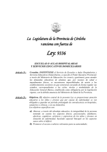 Ley Escuelas Hospitalarias - Subsecretaría de Promoción de