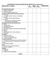 Elementos a evaluar