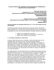 La nueva función del profesor como mediador del aprendizaje y