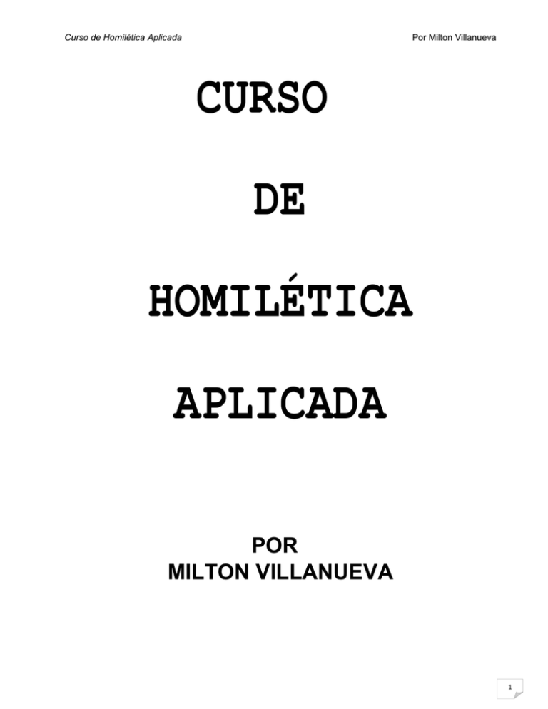 Curso De Homilética Aplicada