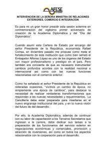 intervencion de la señora ministra de relaciones exteriores