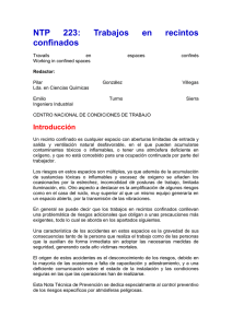 Trabajos en Recintos Confinados: NTP 223