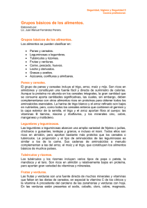 Grupos básicos de los alimentos