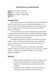 PROYECTO ÁULICO “LA RADIO ESCOLAR”