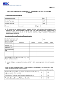 DECLARACION DE VEHICULOS PARA EL TRANSPORTE DE GAS