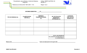 Informe Semestral de Residuos Peligrosos (ISO 14001)
