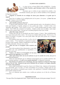 13. JESUS NOS ALIMENTA 1. La clase de hoy se llama JESUS