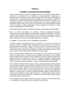 UNIDAD III El hombre y su relación con otros organismos.