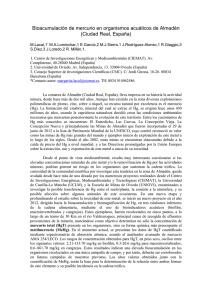 Bioacumulación de mercurio en organismos acuáticos de