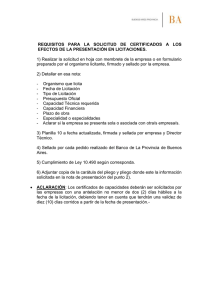 requisitos para la solicitud de certificados a los efectos de la