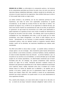 ORIGEN DE LA VIDA: La uniformidad en la composición química y