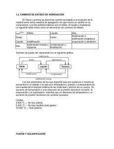 1.2. CAMBIOS DE ESTADO DE AGREGACIÓN  física materia