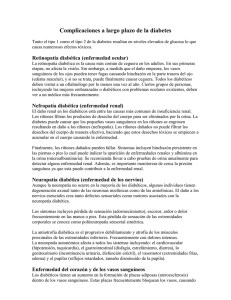 Complicaciones a largo plazo de la diabetes