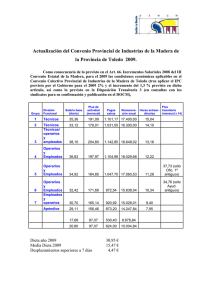 Actualización del Convenio Provincial de Industrias de la Madera de
